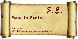 Pastila Etele névjegykártya